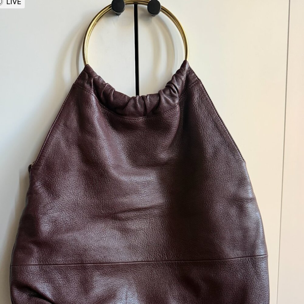 Aritzia le fou Leather burgundy Shoulder Crossbody adjustable strap BAG